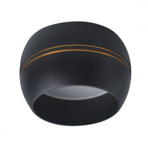 Ecola GX53SP 5395 св-к накл. СПОТ Сфера углублен. Черный матов. с золот.полос.90x52 SS535BECB (10!)