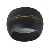 Ecola GX53SP 5395 св-к накл. СПОТ Сфера углублен. Черный матов. с золот.полос.90x52 SS535BECB (10!)