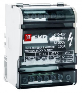 EKF шина нулевая в корпусе (кросс-модуль) 4х7, 100А sn0-4x7