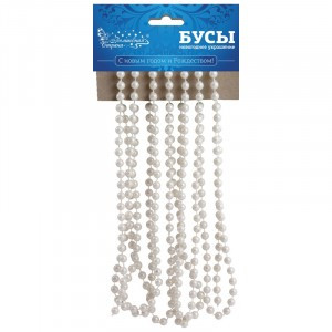 Бусы "Жемчужинки", длина 2,7м, цвет - белый перламутр Волшебная страна 104048