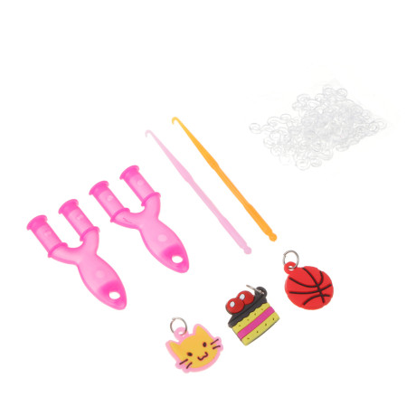 ХОББИХИТ Набор для творчества "Плетение резинок", резина, PP, металл, акрил, 17х10см