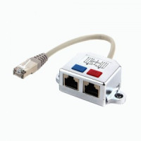 Комп. двойник(штекер - 2 гнезда)8p8c(RJ45)шнур NCA-SP-02 FTP 1 гн. RJ45 - 2 гн. RJ45 серый