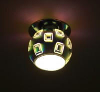 ЭРА DK88-2 св-к встр. &quot;3D квадрат&quot; G9 220V 35W серебро/мультиколор 7227