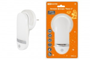 TDM Ночник-фонарь "Люкс 2" 1х0,5 Вт + 11LED 90лм/Вт Li-Ion 500мАч дат. освещ./движ. 220В SQ0357-0025