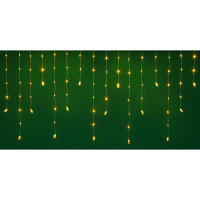 СНОУ БУМ Гирлянда эл. бахрома с каплями 2.5x0.3х0.5x0.7м, 80LED, шампань, пост свеч,ПВХ проз,220В