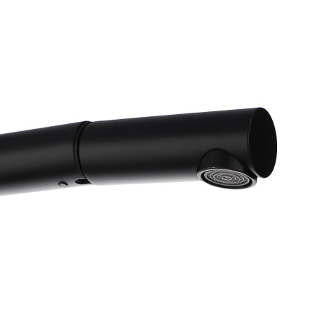 СоюзКран Смеситель для кухни, высокий выдвижной излив, картридж 35мм, черный, нерж. сталь, SS01-D132