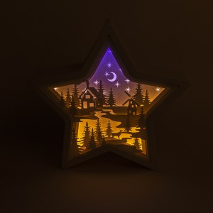 Св-к ночник "Night Star", тепл.бел.+ голуб., 14LED, 235x55x225мм ААx3шт (не в комп) 4,5V, Funray