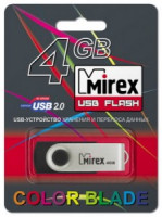 Флэш-диск USB 4Gb Mirex SWIVEL RUBBER (ecopack) black