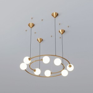 Bogate's св-к подвесной  G9 8x5 Вт 890х840х1200 металл белый матовый/латунь Brook 359/8 a057615