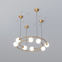 Bogate&#039;s св-к подвесной  G9 8x5 Вт 890х840х1200 металл белый матовый/латунь Brook 359/8 a057615