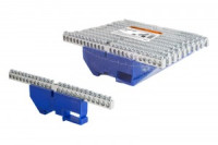 TDM Шина "N" нулевая с изолятором на DIN-рейку 6x9мм стойка бол. 24 группы никел. (10!) SQ0801-0333