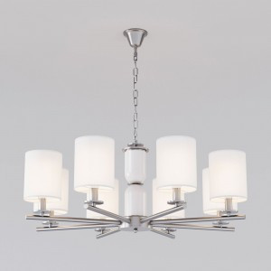 Eurosvet люстра 8x40W E14 820х820х850 металл белый/никель Caprera 60146/8 a063869