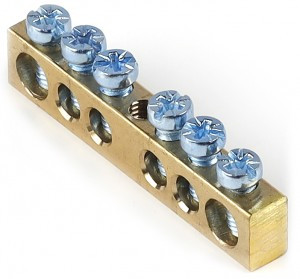 Smartbuy Шина N "Ноль" (нул.) (латунь) 6х9мм, крепеж по центру, 6 отв. SBE-bc-06