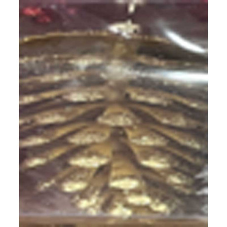 Шар 12ED3-3H-2 3шт 12см ("Шишка" золотая с блестящей каймой) (200)