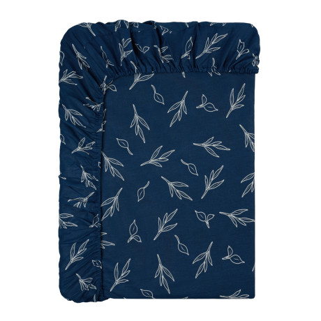 PROVANCE Нэви Простыня на резинке 160х200х20см, 100% хлопок, бязь, синий