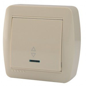 Lezard DEMET выкл. ОУ 1 кл. 10А (проходн.) (инд.) крем (основание PBT, корпус PC) 711-0300-114