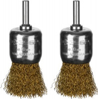 Набор щеток ЗУБР &quot;ПРОФЕССИОНАЛ&quot; кистевые д/дрели, витая ст. латуниров проволока 0,3мм, 30мм, 2шт
