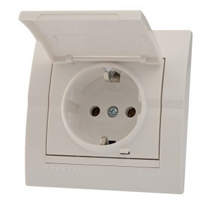 Lezard DERIY роз. СУ 1 мест. 16А (земля) с крышкой бел. (керамика)