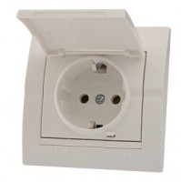 Lezard DERIY роз. СУ 1 мест. 16А (земля) с крышкой бел. (керамика)