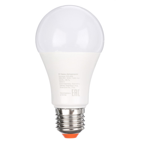 Лампа светодиодная BY A60 14 Вт, E27, 1260 Лм, 3000 K, 175-265 В, Ra>80, IRF <5%,IC, 2 года гар.