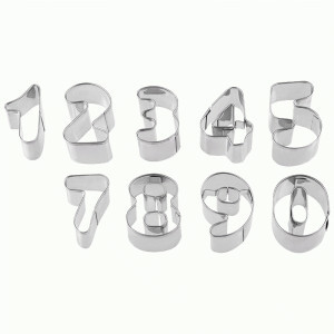 Форма д/выпечки нерж.сталь цифры набор 9шт, 2,8*3,5*2см TORTA 108361 Mallony