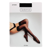 GALANTE Afoso Чулки с ажурной резинкой 20 DEN, 85% полиамид, 15% эластан, размер 3/4, цвет черный
