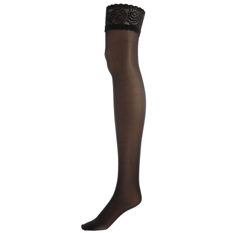 GALANTE Afoso Чулки с ажурной резинкой 20 DEN, 85% полиамид, 15% эластан, размер 3/4, цвет черный