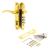 Замок врез 1023/60-G AVERS (золото) с ручками (3 ригеля)  \20