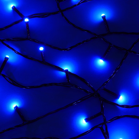 СНОУ БУМ Гирлянда эл. вьюн 20м, 200LED, синий, 8 режимов, ПВХ черный, 220В