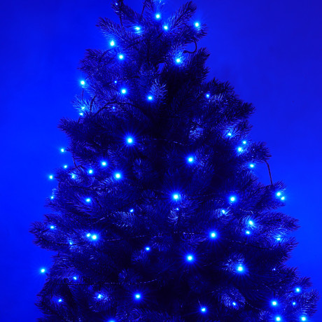 СНОУ БУМ Гирлянда эл. вьюн 20м, 200LED, синий, 8 режимов, ПВХ черный, 220В