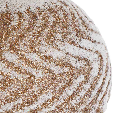 СНОУ БУМ Набор шаров 6 см, 6 шт, розовый с белым глиттером, 26-176