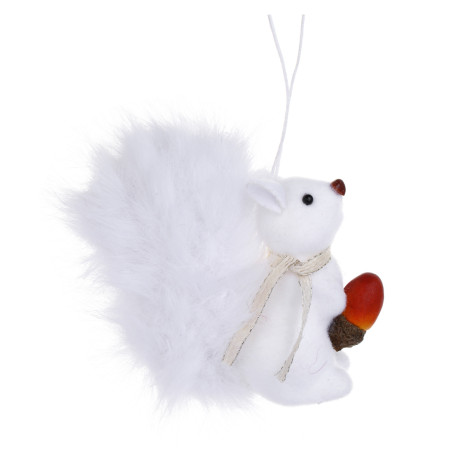 СНОУ БУМ Сувенир елочный Белка 10 см, полиэстер, белый, 3 вида