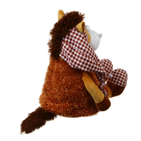 СНОУ БУМ Мягкий сувенир Лошадка в колпаке 30 см, полиэстер