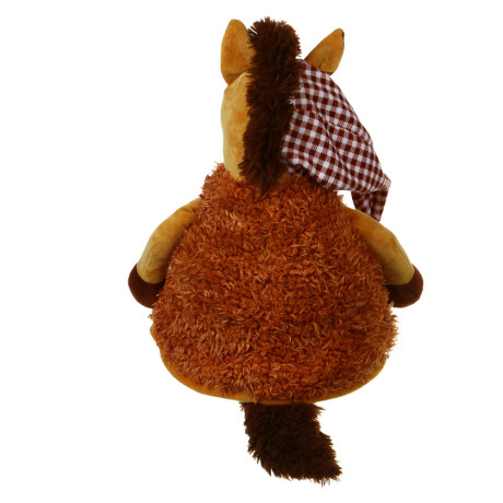 СНОУ БУМ Мягкий сувенир Лошадка в колпаке 30 см, полиэстер