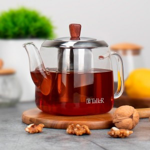 Чайник заварочный 900мл боросиликатное стекло фильтр нерж. сталь Кавендиш TalleR TR-31380