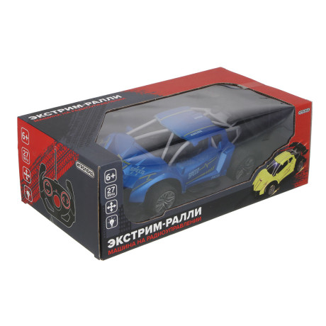 ИГРОЛЕНД Машина радиоуправляемая "Экстрим-ралли", 4-кан., свет, 5АА, РР, 27,5х15х9,5 см, 2 дизайна