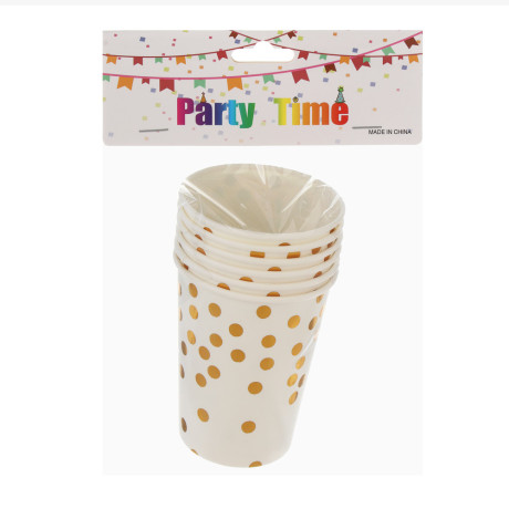 Fntastic Набор стаканов одноразовых, 6 шт, 250 мл, бумага, черный, белый