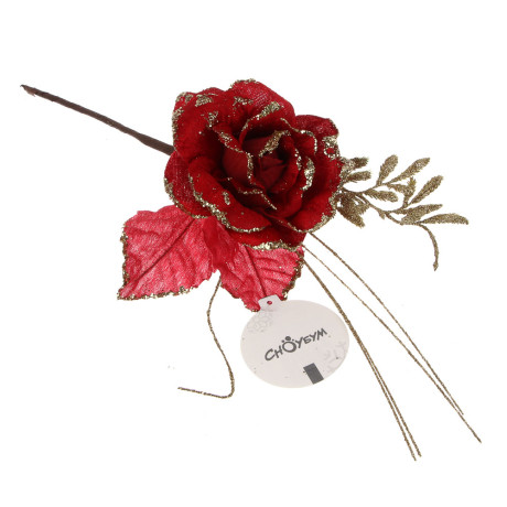 СНОУ БУМ Цветок 32 см, металл, полиэстер, ассортимент цветов, 4 цвета