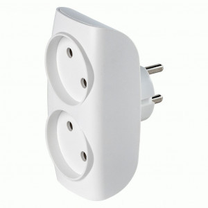 SmartBuy Разветвитель (тройник) 2роз. 10А белый 2.2кВт SBE-10-A04w-2