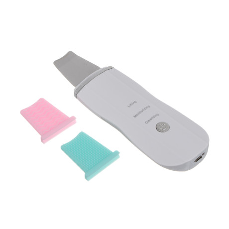 LEBEN Аппарат для массажа и чистки лица, 3 режима, 2 насадки, 200мАч, белый