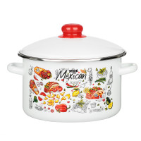 Мексика Кастрюля цилиндрическая эмалированная 4л