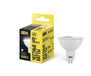 IEK лампа св/д MR16 GU5.3 220V 9W(900lm) 6500К 6K 51x50  матовая LLE-MR16-9-230-65-GU5