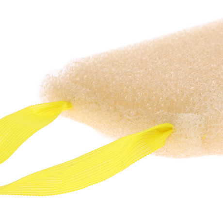 Мочалка Шахтерская, с прошитыми ручками 37x12x3см, поролон крупнопористый (массажный), цвет бежевый