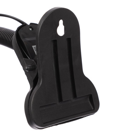 BY Светильник на прищепке, E27, 40 Вт, 230 В, гнущаяся ножка 10 см, шнур 75 см, черный