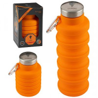 Бутылка для воды LEONORD LEO-01 500мл складная, с карабином, оранжевая