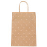 Пакет подарочный с кручеными ручками крафт 24x10,5x32 см, "Горошек"