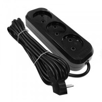 UNIVersal сет. удлинитель ПВС 2х0.75 3роз. 5м 10А черный (корпус ABS) E-203 2166