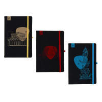 BY Бизнес - блокнот &quot;ЭКСПО&quot; А5, 192 стр., твердая обл., фактурная иск.кожа, резинка, 2закл., 3 диз.