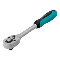 Ключ-трещотка 3/8&quot;, CrV, 72 зуба, с быстрым сбросом, матовый хром Stels