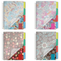 Тетрадь-блокнот 150л. A5 170x215мм BRAUBERG клетка гребень, обл.пласт. 4разд. Foxy Lady 4вид. 401794